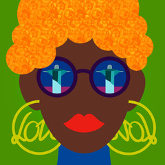 brazil jesus statue holiday girl travel concept