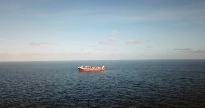 Aerial view of an offshore oil installation