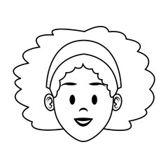 Young woman face cartoon vector illustration graphic design