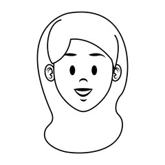 Young woman face cartoon vector illustration graphic design