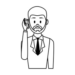 Businessman on phone vector illustration graphic design