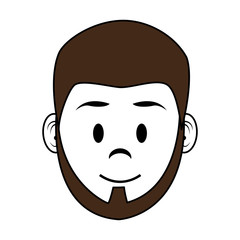 Young man face cartoon vector illustration graphic design