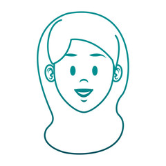 Young woman face cartoon vector illustration graphic design