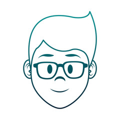 Young man face cartoon vector illustration graphic design