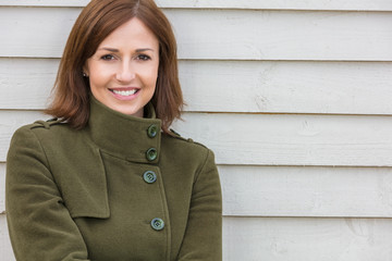 Happy Attractive Middle Aged Woman Smiling