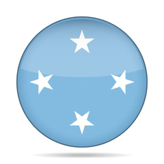 Flag of Micronesia. Shiny round button.