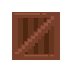 Pixelated wooden box vector illustration graphic design