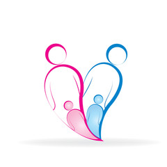 Family symbol logo vector image