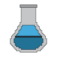 Pixelated Laboratory flask vector illustration graphic design