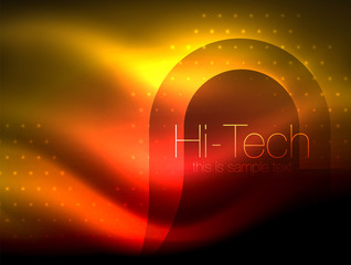 Glittering neon glowin wave, techno modern art abstract background, magical shiny template