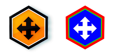 Ikona sześciobok 3D sześciokąt