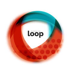Loop circle business icon, created with glass transparent color shapes