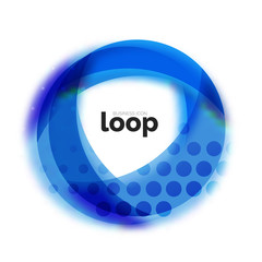 Loop circle business icon, created with glass transparent color shapes