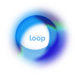 Loop circle business icon, created with glass transparent color shapes
