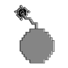 Pixelated bomb symbol vector illustration graphic design