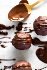 Chocolate Homemade Candy Coconut Truffle Beautiful Closeup Top Down View