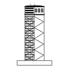 Pixelated building isolated vector illustration graphic design