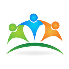 Logo happy people friendship partners