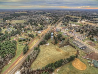 Aerial View Of Askov Minnesota in Fall