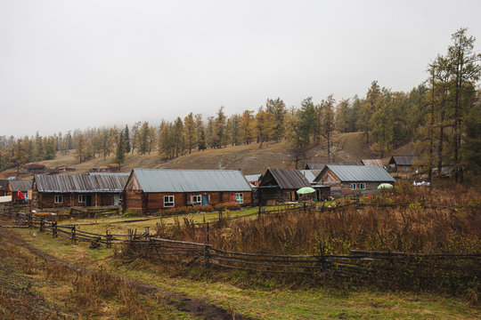 Village beside Kanas Lake