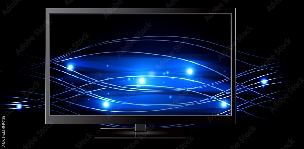 Poster composite image of close-up of blank computer monitor