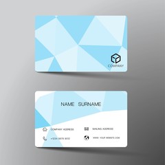 Modern business card template design. With inspiration from the abstract. Contact for company. Two sided black and white on the gray background. Vector illustration.
