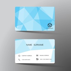 Business card template design. With inspiration from the abstract. Contact card for company. Two sided on the gray background. Vector illustration. 