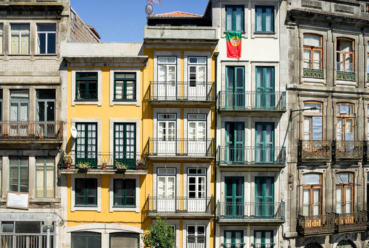 Exterior of apartment buildings with balconies
