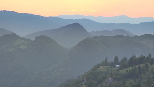 Sunset panorama mountains