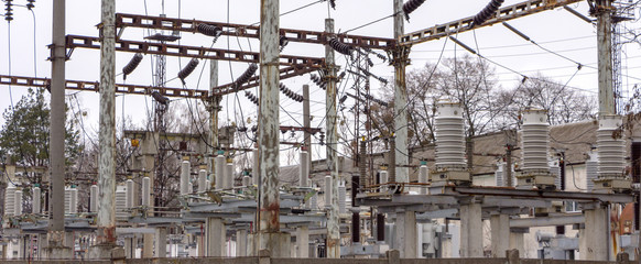 Electrical power transformer in high voltage substation