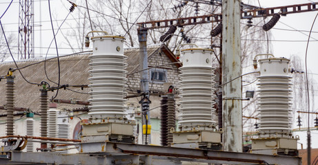 Electrical power transformer in high voltage substation