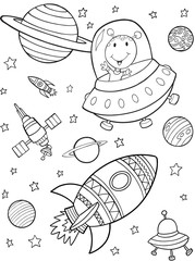 Outer Space Vector Illustration Art