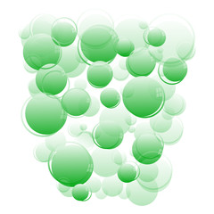 green soap bubbles vector 