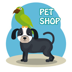 cute mascots pet shop icons