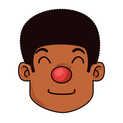 litttle boy with clown nose