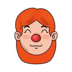 woman with clown nose