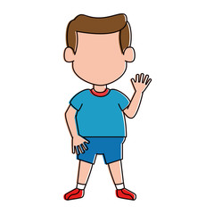 happy little boy character