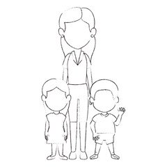 mom with son and daughter avatar characters