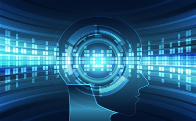 Obraz premium Artificial intelligence. AI digital technology in future. Virtual concept. vector illustration background.