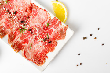 Raw beef sliced, japanese beef sliced 