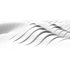 Wavy 3D ribbons form abstract terrain background