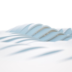Wavy 3D ribbons form abstract terrain background