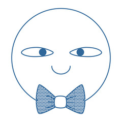 emoticon face with elegant bowntie kawaii character