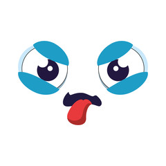 Fototapeta premium emoticon face kawaii character