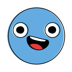 Fototapeta premium emoticon circular face kawaii character