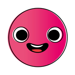 Fototapeta premium emoticon circular face kawaii character