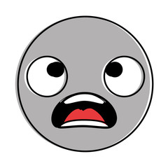 emoticon circular face kawaii character