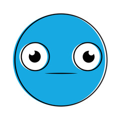 emoticon circular face kawaii character