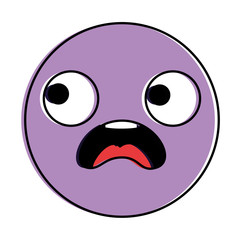 emoticon circular face kawaii character