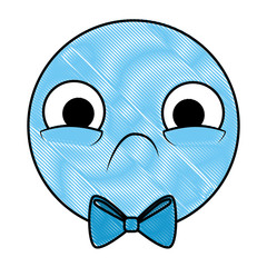 emoticon circular face kawaii character